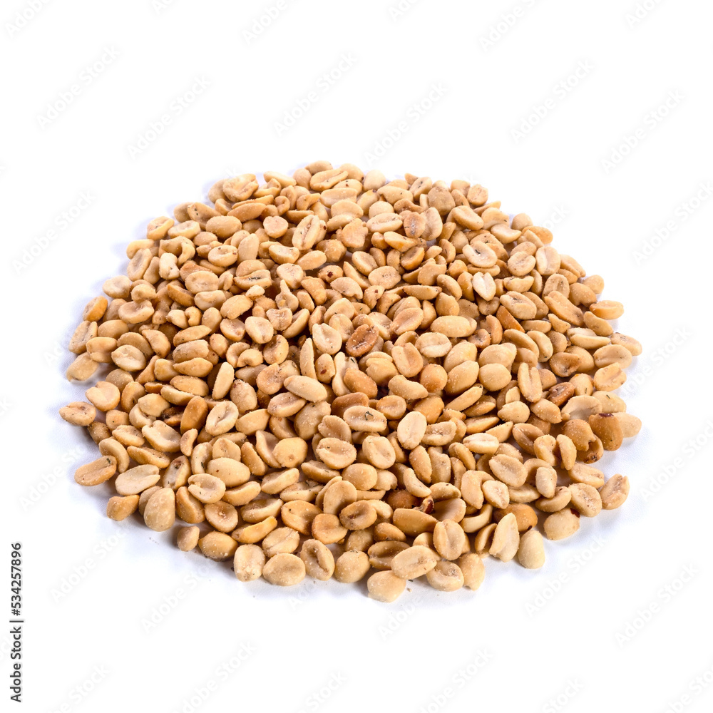 pile of spiced peanuts isolated close up on white background pile of spiced peanuts isolated close up on white background