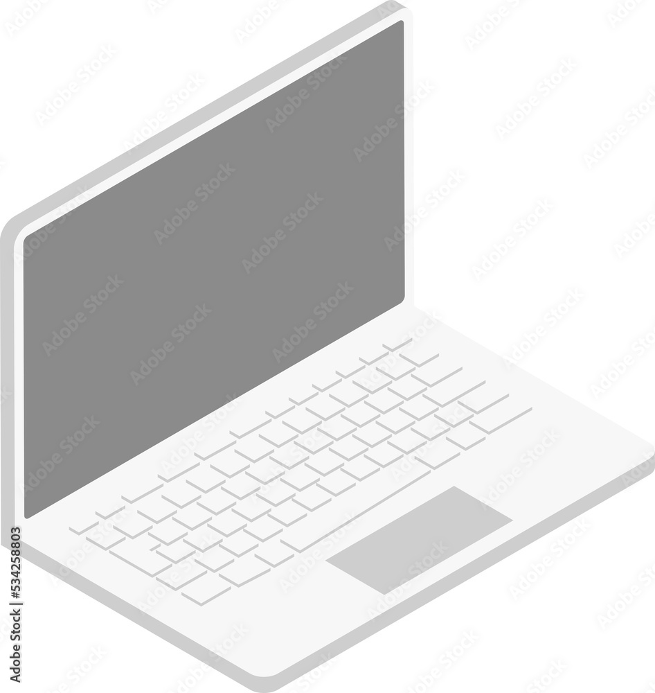 Cartoon illustration isolated object electronic laptop computer