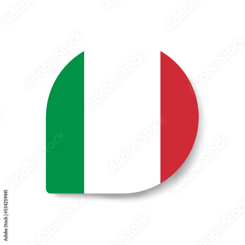 Free Download  Italy drop flag icon with shadow on white background. - GFXLoad