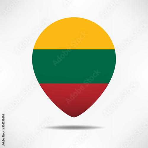 Lithuania map pointers flag with shadow. Pin flag Free Download Lithuania map pointers flag with shadow. Pin flag - GFXLoad