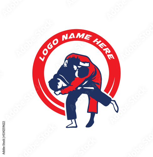 wrestling logo icon vector, fighting logo of two wrestlers.