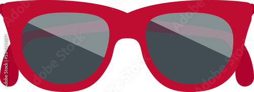 Cartoon illustration isolated object summer item red sunglasses