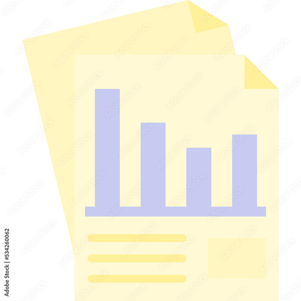 Financial paper report vector analysis flat icon Financial paper report vector analysis flat icon