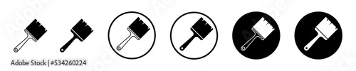 Set of paint brushes. Painting tools for drawing. Vector illustration design.