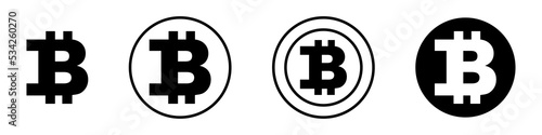 Vector cryptocurrency. Bitcoin currency. Set of bitcoin. Business vector symbol.