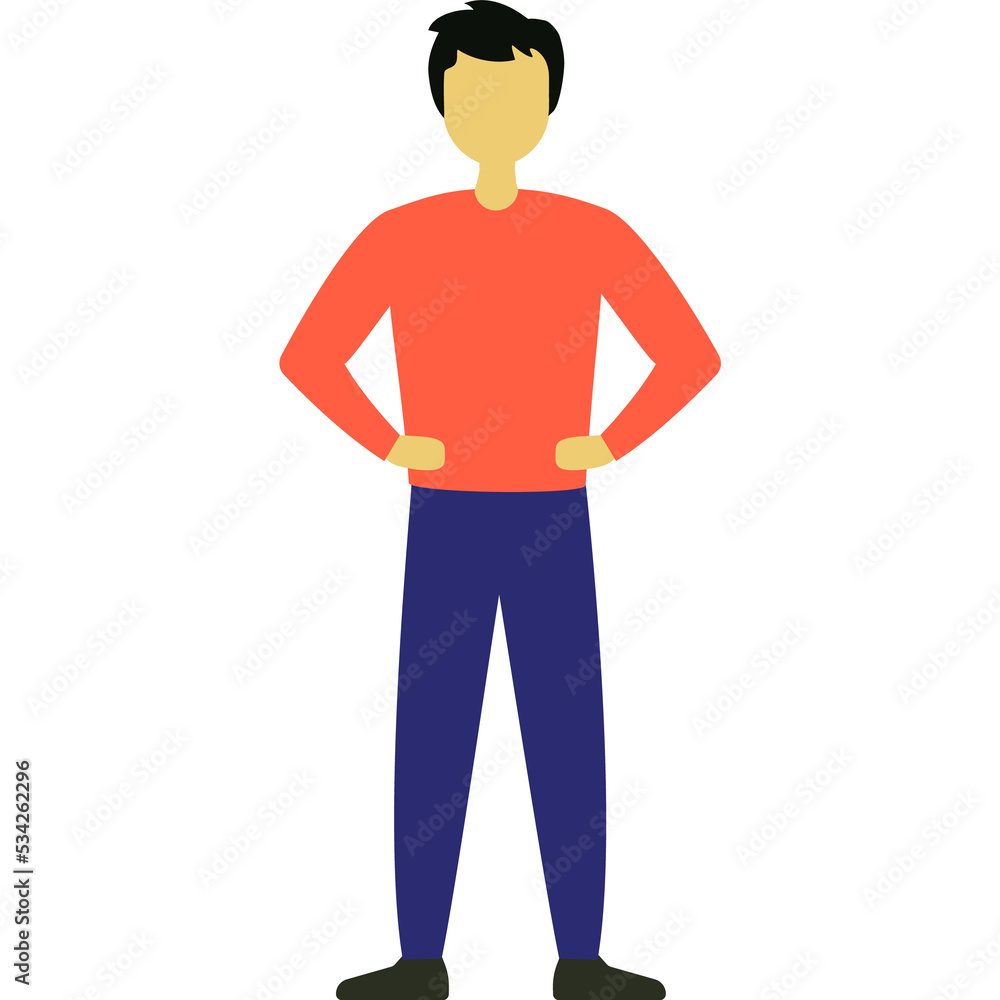 Man character vector icon isolated on white Man character vector icon isolated on white