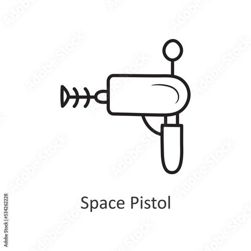 Fototapeta Space Pistol Vector outline Icon Design illustration