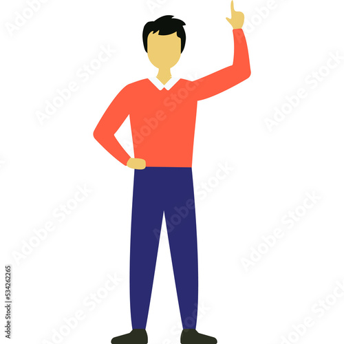 Man holding raised hand flat icon vector © skypicsstudio