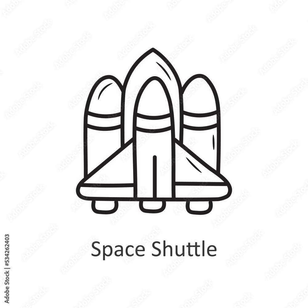 Space Shuttle Vector outline Icon Design illustration. Space Symbol on White background EPS 10 File