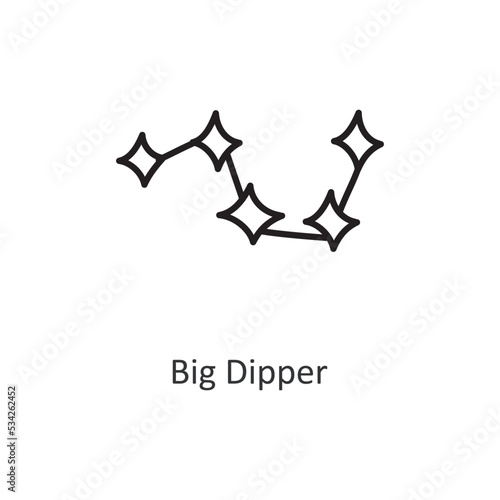 Big Dipper Vector outline Icon Design illustration. Space Symbol on White background EPS 10 File