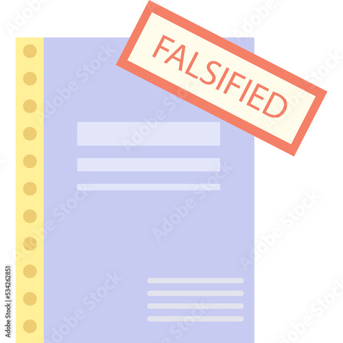 Falsified stamp on document flat icon vector