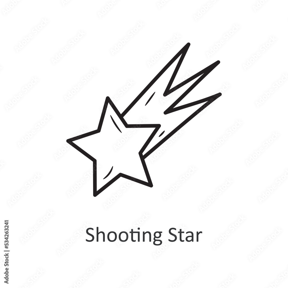 Fototapeta premium Shooting Star Vector outline Icon Design illustration. Space Symbol on White background EPS 10 File