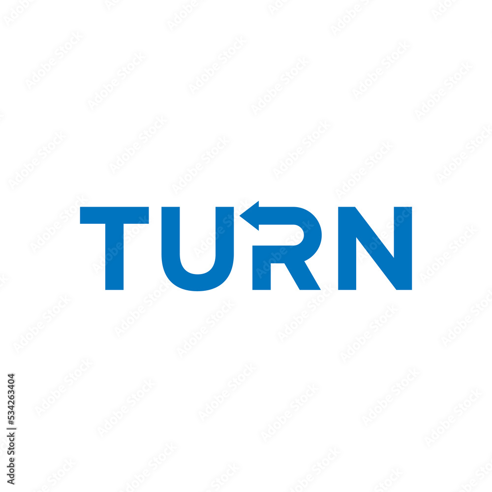 Turn logo text design template