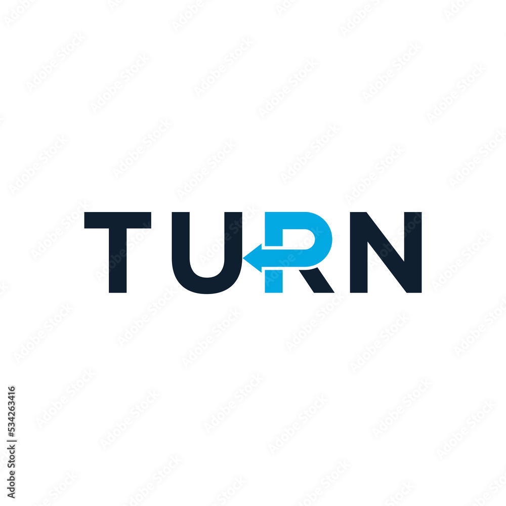 Turn logo text design template Turn logo text design template