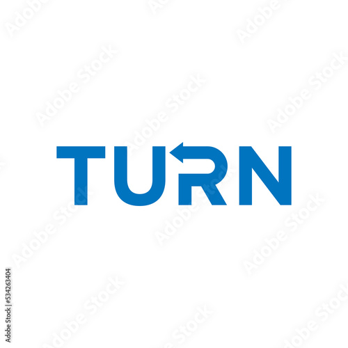 Turn logo text design template