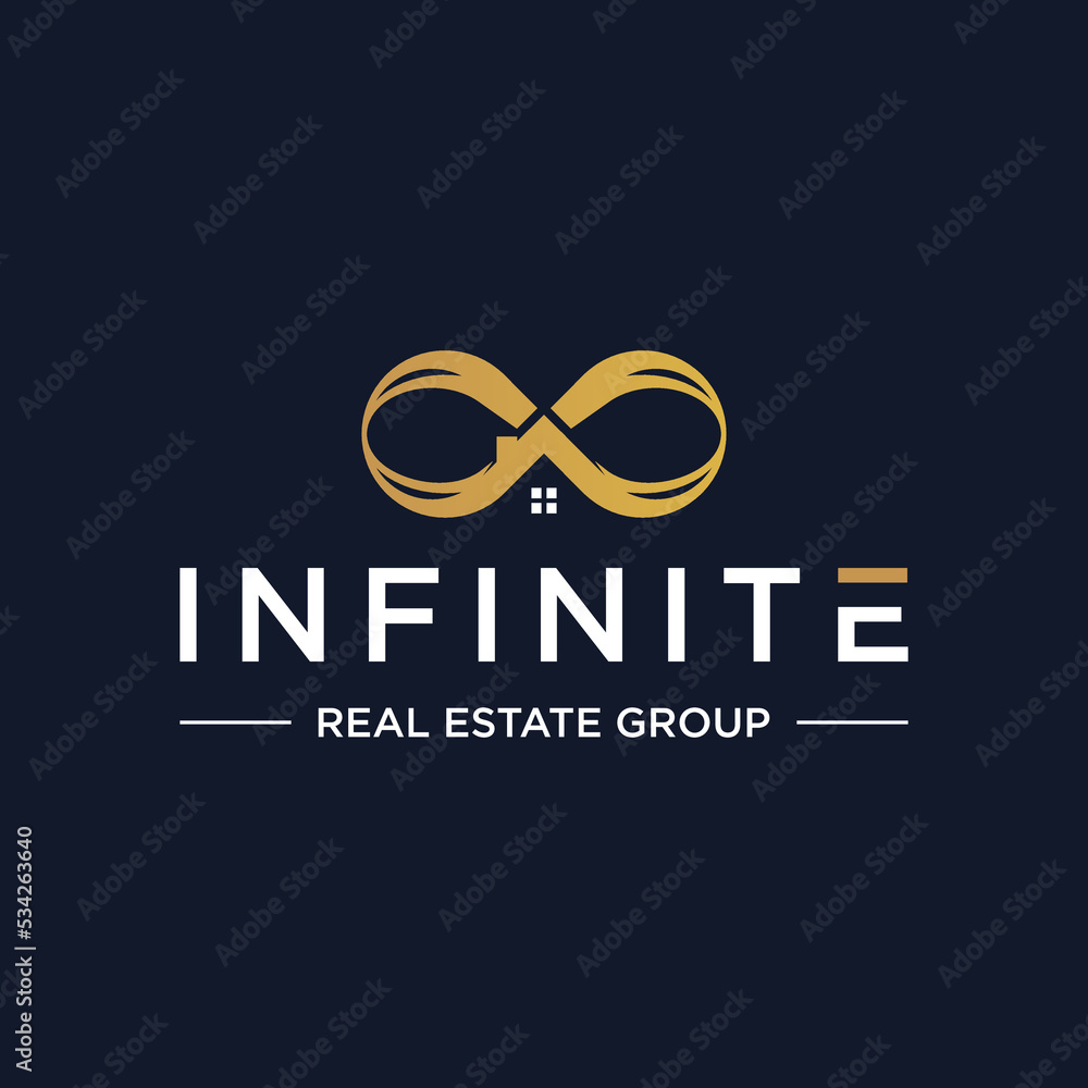 Infinite for Real Estate logo design template Infinite for Real Estate logo design template