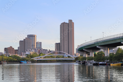 大阪・大川の夕景