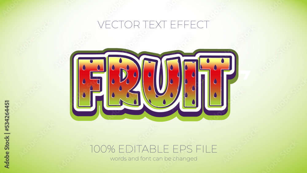 Obraz premium fruit editable text effect style, EPS editable text effect