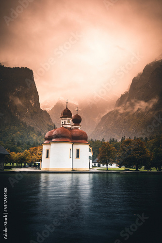 famous church of bartholomew in Berchtesgaden in Germany during Autumn