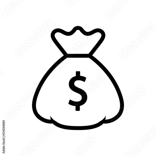 Icono de bolsa de dinero. Ilustración vectorial