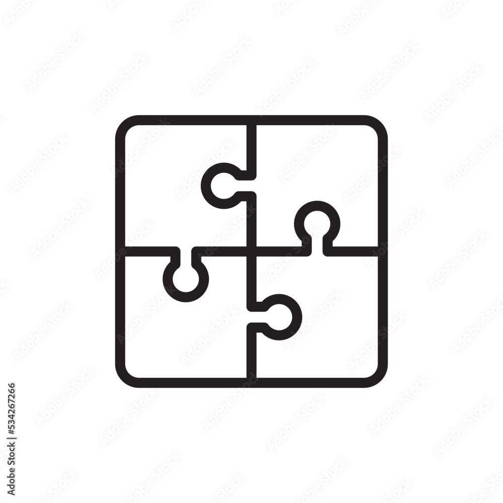 Puzzle Icon Vector Illustration in Trendy Flat design Puzzle Icon Vector Illustration in Trendy Flat design
