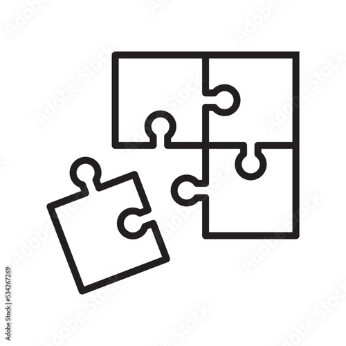 Puzzle Icon Vector Illustration in Trendy Flat design