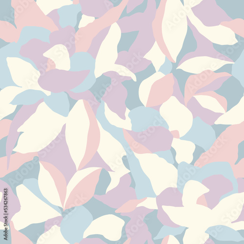 Vector flower and leaf layer illustration seamless repeat pattern