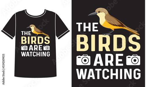 Birds are watching t shirt design concept