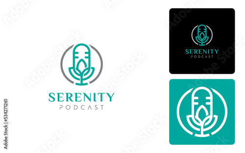 Podcast yoga logo vector