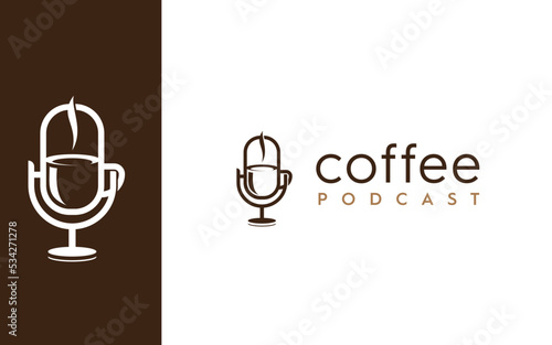 Coffee Break Podcast logo vector