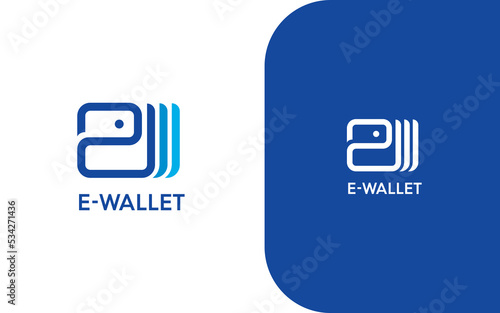 e Wallet simple modern logo vector