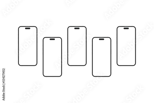 Realistic blank phone illustration. UI UX app presentation. 3D Render.