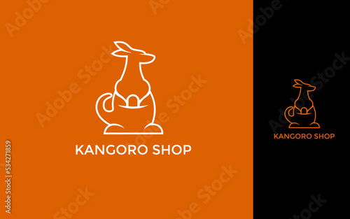Kangaroo shop modern logo design