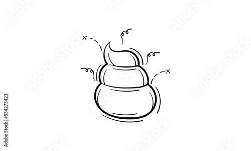 hand drawn illustration of dung on a white background