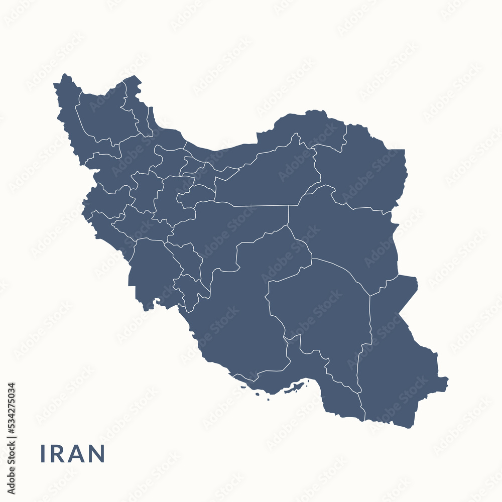Map of Iran. Iran map vector illustration.