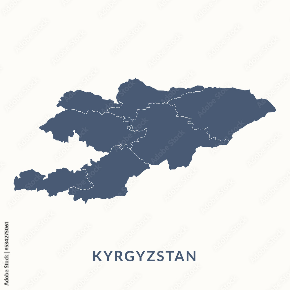 Map of Kyrgyzstan. Kyrgyzstan map vector illustration.