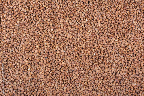 Large pile of dried buckwheat groats