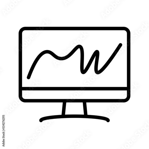 cardiograph monitor on laptop single icon design vector illustration