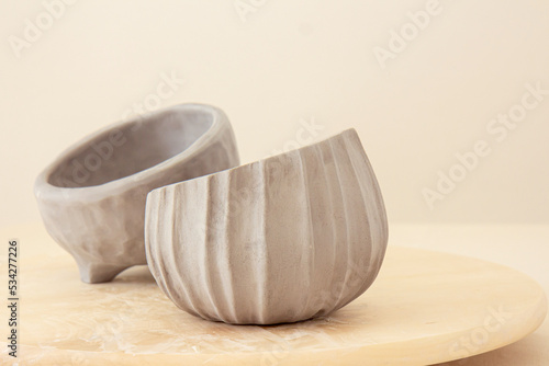 Obraz na plátne Ceramic crockery and craft pottery cups