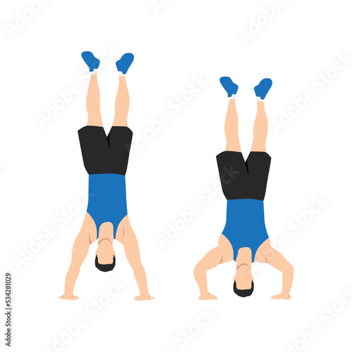 Valokuvatapetti Man doing handstand push up exercise