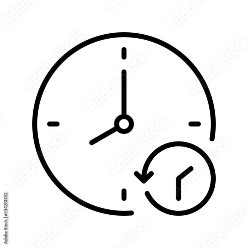 Icon Clock Hour Watch Time Monoline Style