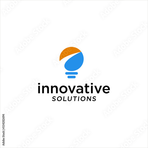 Free Download Innovation Light Bulb Logo. Abstract Gradient Lamp Symbol for Smart Idea, Technology, and Education Concept. Modern Vector Design with Bright Colors - GFXLoad