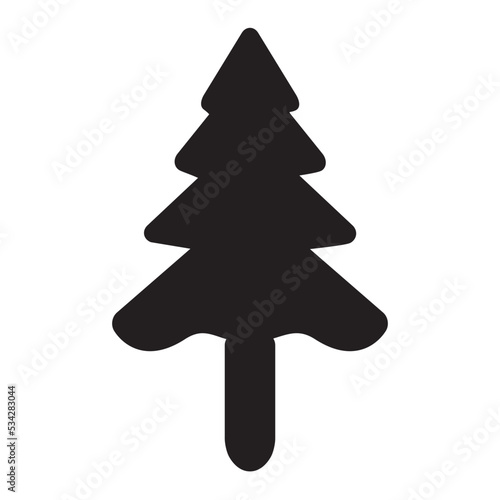 Christmas Tree Icon Vector Illustration Flat Design, Christmas Pine Tree Icon Vector Style 