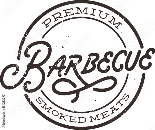 Premium Barbecue BBQ Smoked Meats Stamp