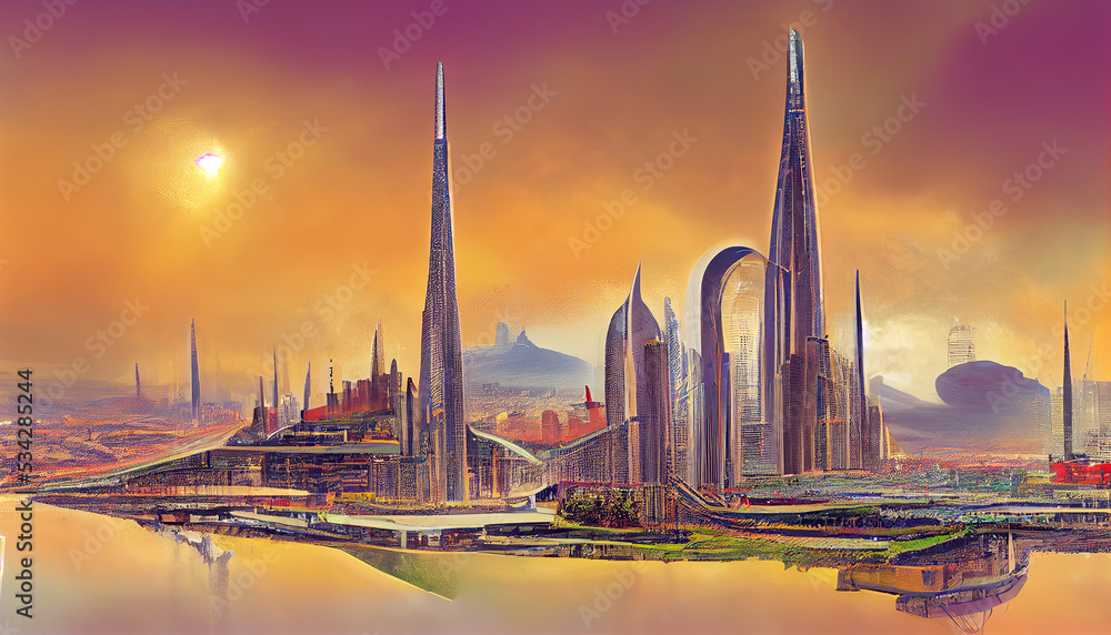 A futuristic city of the future.