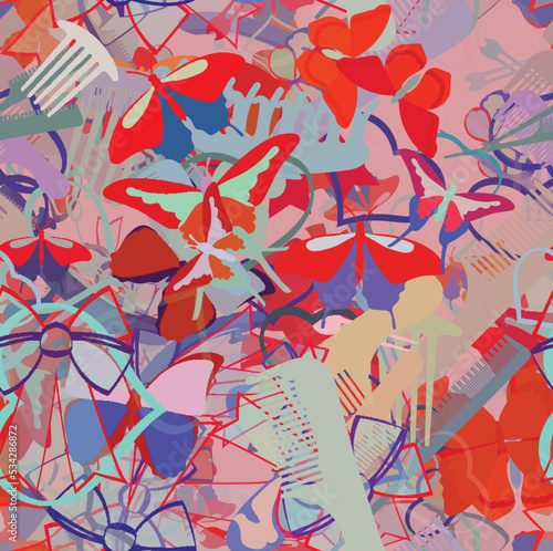 Background pattern abstract seamless design texture. Theme is about hearts, fly, gorgeous, love, slip, various