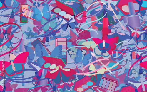 Background pattern abstract seamless design texture. Theme is about narrow goods, wing, summer, nail polish