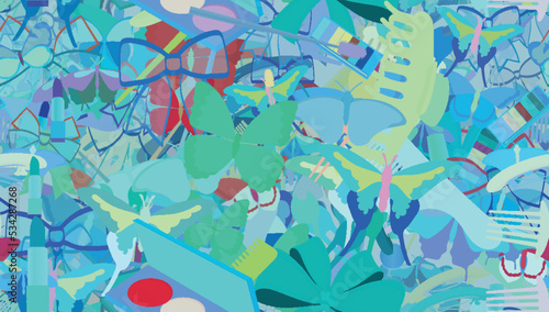 Background pattern abstract seamless design texture. Theme is about pomade, wildlife, Butterfly, wing, summer