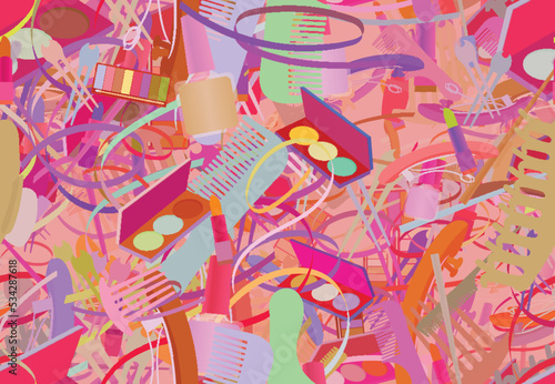 Background pattern abstract seamless design texture. Theme is about slip, salon, parlor, comb, beauty, striped fabric