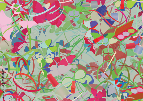 Background pattern abstract seamless design texture. Theme is about pomade, colorful, art, decor, wavy, tropical